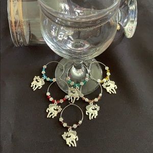 Unicorn Wine Glass Charms, Set of 6 glass markers